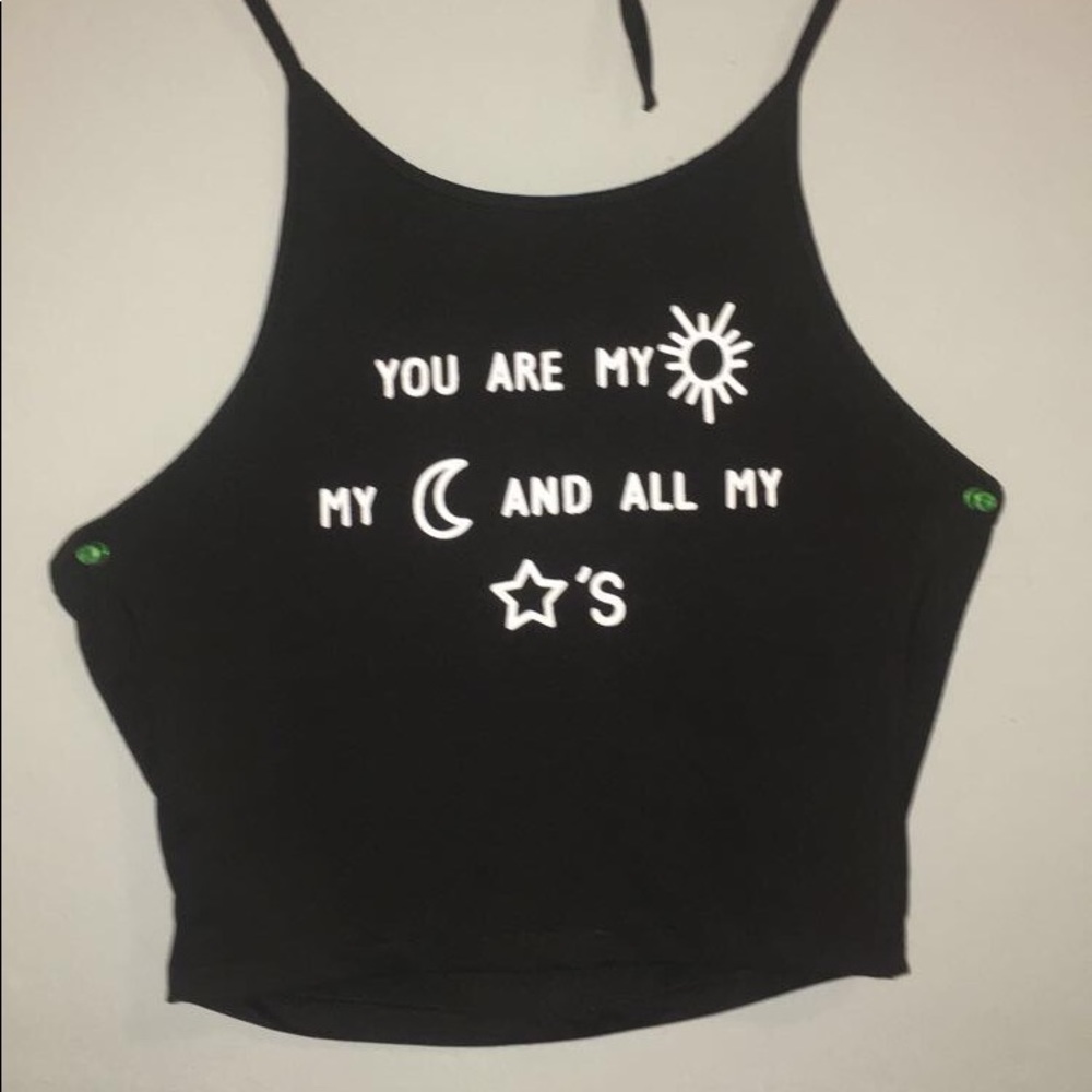 Tie black crop top